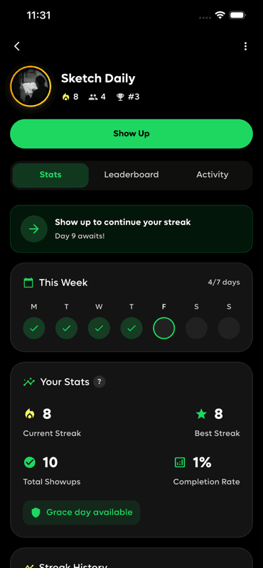 Goal Stats & Streaks