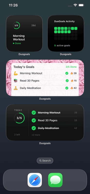 iOS Home Screen Widgets